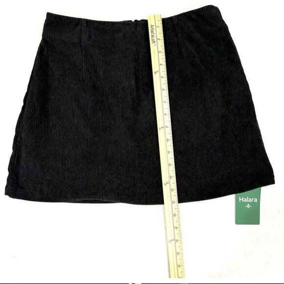 Halara Womens Black Mini A-Line Corduroy Skort Size M High Waist Bodycon Sexy - Picture 7 of 8